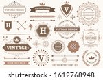 vintage sign borders. elegant... | Shutterstock . vector #1612768948