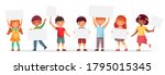 kids holding banners. vector... | Shutterstock .eps vector #1795015345