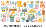 spring elements. blooming... | Shutterstock .eps vector #1912538098