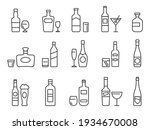 alcohol drinks line icons....