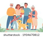 big family. happy parents ... | Shutterstock .eps vector #1934670812