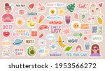 diary stickers. words ... | Shutterstock .eps vector #1953566272
