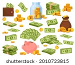 cartoon money bag and piles.... | Shutterstock .eps vector #2010723815