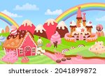 cartoon fantasy candy land... | Shutterstock .eps vector #2041899872