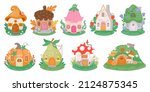 cartoon little fantasy houses... | Shutterstock .eps vector #2124875345