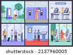 people use self service... | Shutterstock .eps vector #2137960005