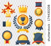 awards and trophies set of icons | Shutterstock .eps vector #174430208