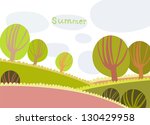 colorful summer landscape with... | Shutterstock .eps vector #130429958