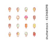 Ice Cream Icons. Vector Set Of...