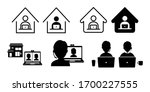teleworking from home work... | Shutterstock .eps vector #1700227555