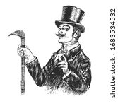 elegant gentleman in top hat... | Shutterstock .eps vector #1683534532