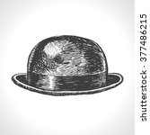 Bowler Hat. Hand drawn vintage engraved illustration. Vector format
