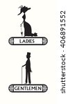 Toilet Sign  Plate With Men And ...