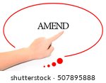Hand writing AMEND  with the abstract background. The word AMEND represent the meaning of word as concept in stock photo.