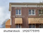 Small photo of Wageningen, The Netherlands - January 21, 2021: Hotel De Wereld in Wageningen, Gelderland in The Netherlands. Famous site capitulation of German troops in the Netherlands 1945 ending World War II