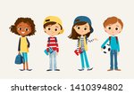 set of school kids with school... | Shutterstock .eps vector #1410394802