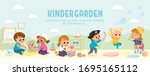 kids play together in... | Shutterstock .eps vector #1695165112