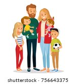 vector family with children | Shutterstock .eps vector #756643375
