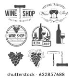 wine objects  accessories and... | Shutterstock .eps vector #632857688