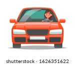 business woman driving a car on ... | Shutterstock .eps vector #1626351622