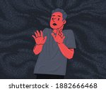 a frightened man in a pool of... | Shutterstock .eps vector #1882666468