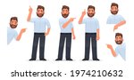 set of a man character pointing ... | Shutterstock .eps vector #1974210632