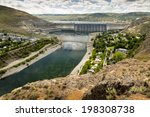 Small photo of Grand Coulee Dam. Grand Coulee Dam is a gravity dam on the Columbia River in the U.S. state of Washington built to produce hydroelectric power and provide irrigation.