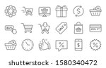 shopping bag line icons. gift ... | Shutterstock .eps vector #1580340472