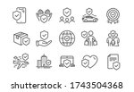 insurance line icons set.... | Shutterstock .eps vector #1743504368