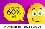 get extra 60  off sale. easter... | Shutterstock .eps vector #1825160105