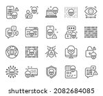 cyber attack line icons.... | Shutterstock .eps vector #2082684085