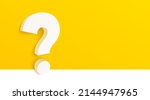 3d question mark on yellow... | Shutterstock .eps vector #2144947965