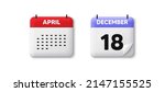 calendar date 3d icon. 18th day ... | Shutterstock .eps vector #2147155525