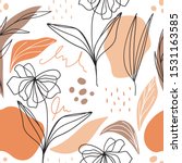 linear floral seamless pattern... | Shutterstock .eps vector #1531163585