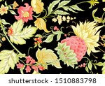 fantasy flowers in retro ... | Shutterstock .eps vector #1510883798