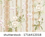 Vintage Roses In A Decorative...
