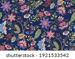 fantasy flowers in retro ... | Shutterstock .eps vector #1921533542
