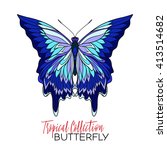 colored tropical butterfly.... | Shutterstock .eps vector #413514682