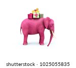 Pink Elephant With Gift Boxes....