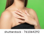 Neckline of young woman. Skin care concept.