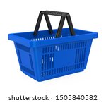 Blue Shopping Basket Isolated....