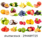 collage of different fruits and ... | Shutterstock . vector #294489725