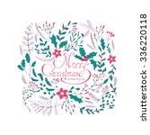 merry christmas hand lettering... | Shutterstock .eps vector #336220118