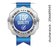 blue top quality badge with... | Shutterstock .eps vector #206689045