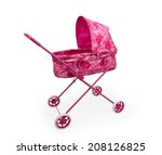 Toy Pink Pram Isolated On A...