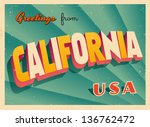 vintage touristic greeting card ... | Shutterstock .eps vector #136762472