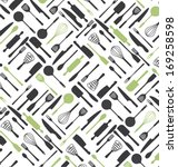kitchen tools pattern design.... | Shutterstock .eps vector #169258598