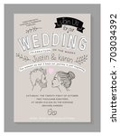 wedding invitation card design. ... | Shutterstock .eps vector #703034392