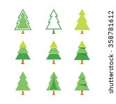 tree icon set | Shutterstock .eps vector #358781612
