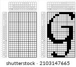 alphabet g nonogram pixel art ... | Shutterstock .eps vector #2103147665